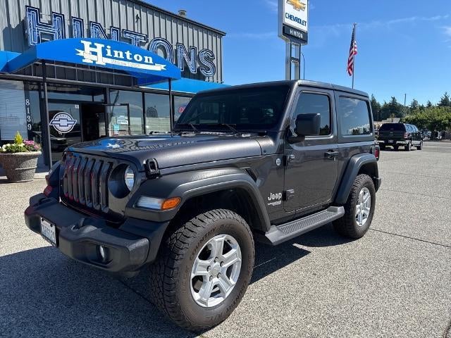 2021 Jeep Wrangler Sport S in Grey — front three-quarter view