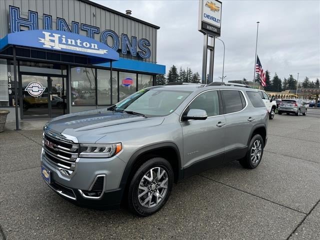 2023 GMC Acadia SLT in Sterling Metallic — front three-quarter view