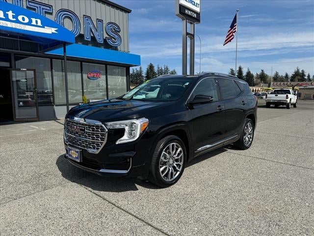 2024 GMC Terrain Denali in Ebony Twilight Metallic — front three-quarter view